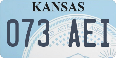 KS license plate 073AEI