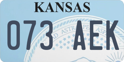 KS license plate 073AEK
