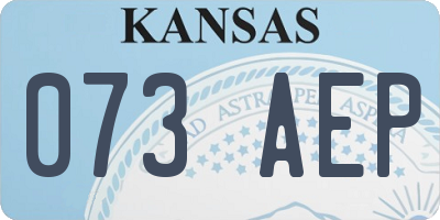 KS license plate 073AEP