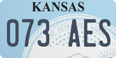 KS license plate 073AES