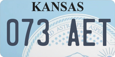 KS license plate 073AET