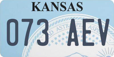 KS license plate 073AEV