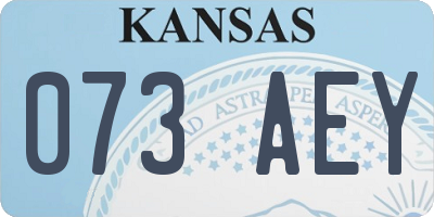 KS license plate 073AEY
