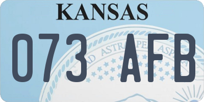 KS license plate 073AFB
