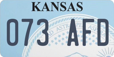 KS license plate 073AFD