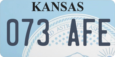 KS license plate 073AFE