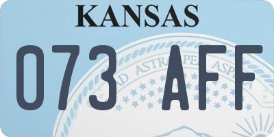 KS license plate 073AFF