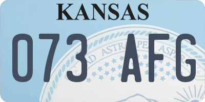 KS license plate 073AFG