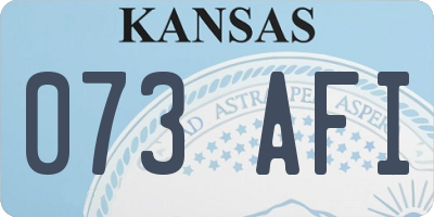KS license plate 073AFI