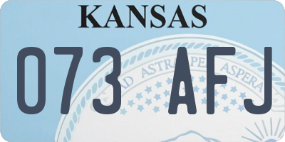 KS license plate 073AFJ