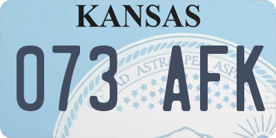 KS license plate 073AFK