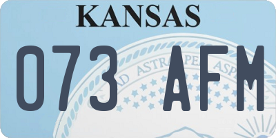 KS license plate 073AFM