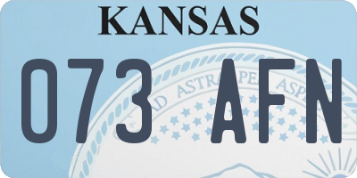 KS license plate 073AFN