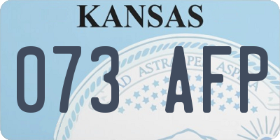KS license plate 073AFP