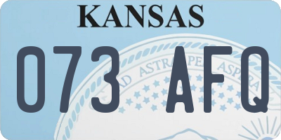 KS license plate 073AFQ