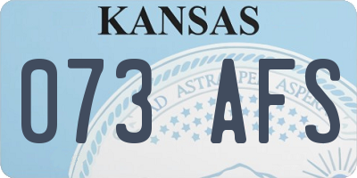 KS license plate 073AFS