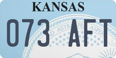 KS license plate 073AFT