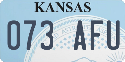KS license plate 073AFU