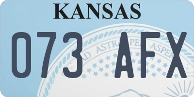 KS license plate 073AFX