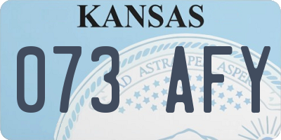 KS license plate 073AFY