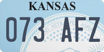 KS license plate 073AFZ