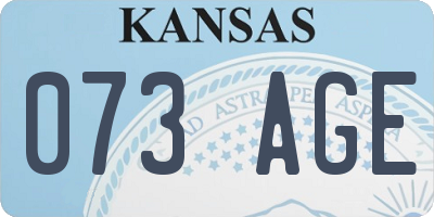 KS license plate 073AGE