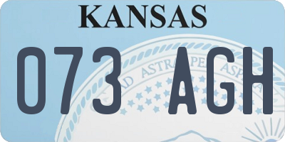 KS license plate 073AGH