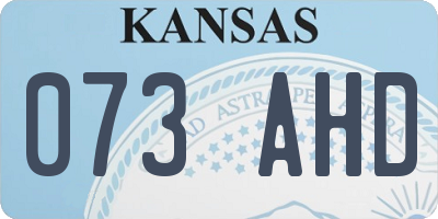 KS license plate 073AHD