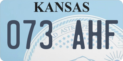 KS license plate 073AHF
