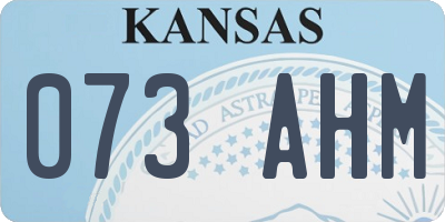 KS license plate 073AHM