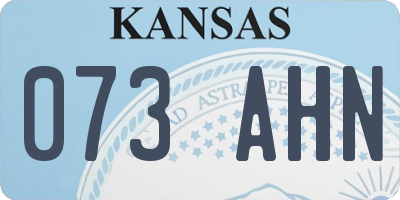 KS license plate 073AHN