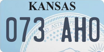 KS license plate 073AHO