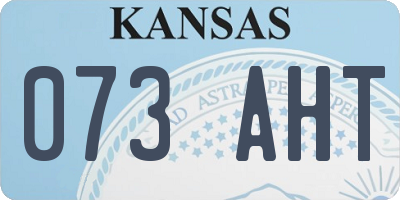 KS license plate 073AHT