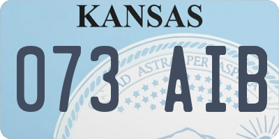 KS license plate 073AIB