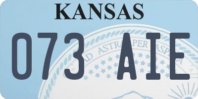 KS license plate 073AIE