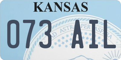 KS license plate 073AIL