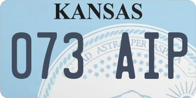 KS license plate 073AIP