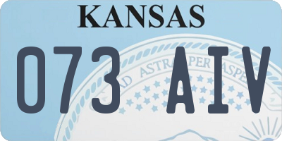 KS license plate 073AIV
