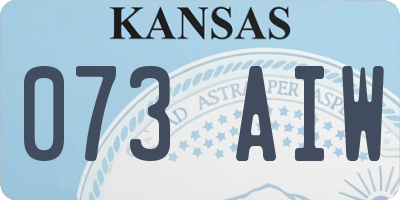 KS license plate 073AIW