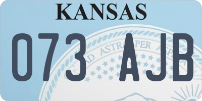 KS license plate 073AJB