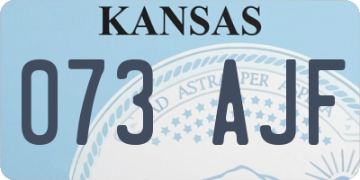 KS license plate 073AJF