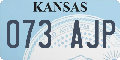 KS license plate 073AJP