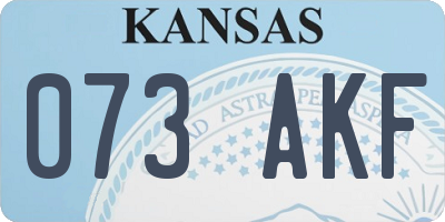 KS license plate 073AKF