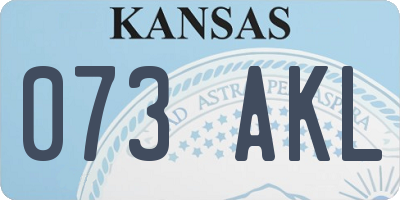 KS license plate 073AKL