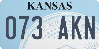 KS license plate 073AKN