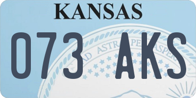 KS license plate 073AKS