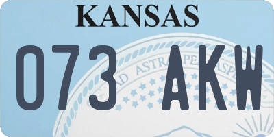 KS license plate 073AKW