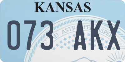KS license plate 073AKX