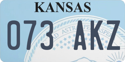 KS license plate 073AKZ