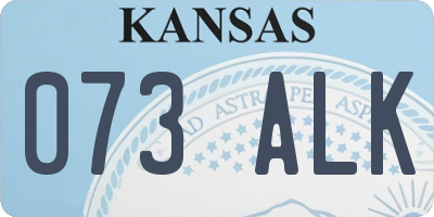 KS license plate 073ALK